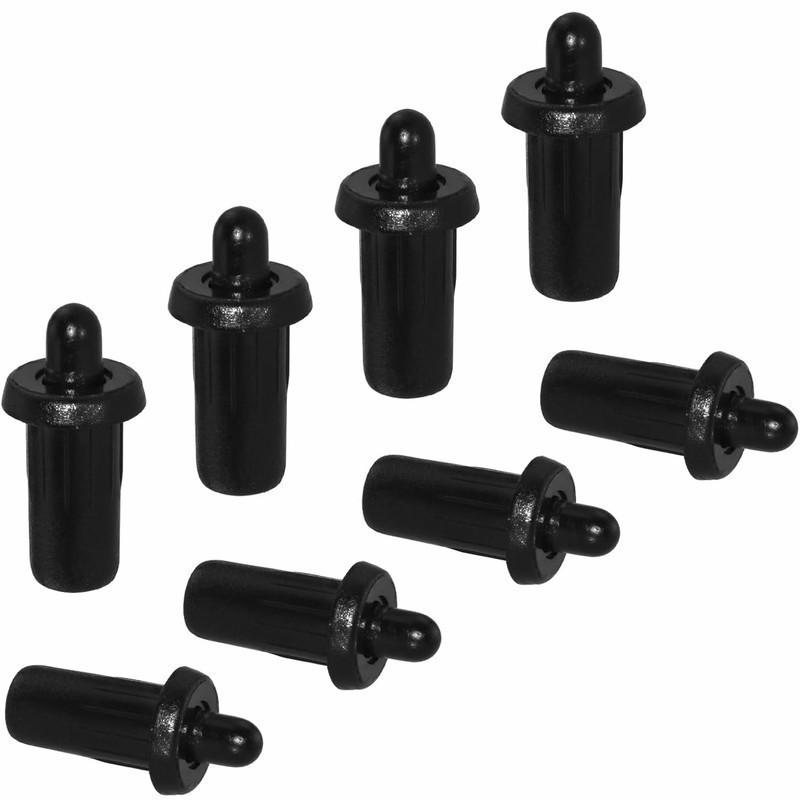 8Pcs Black Cabinet Door Buffer Pins Plastic Spring Mute Shock Absorbent for Blinds Racks Extend Furniture Life