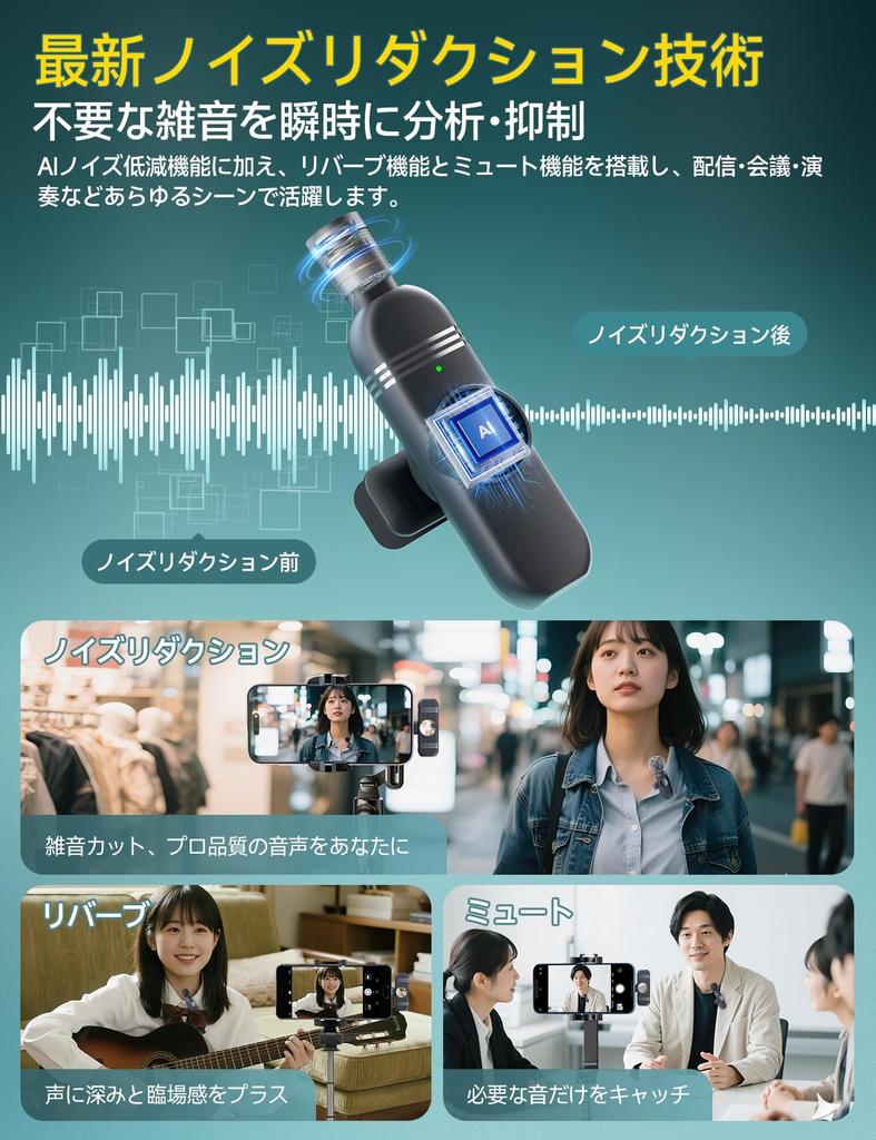 High Sensitivity and Functionality New for Zaahir Wireless Lavalier Compatible with Noise Audio Sound Instant SNR 30m Transmission 9 Hours of