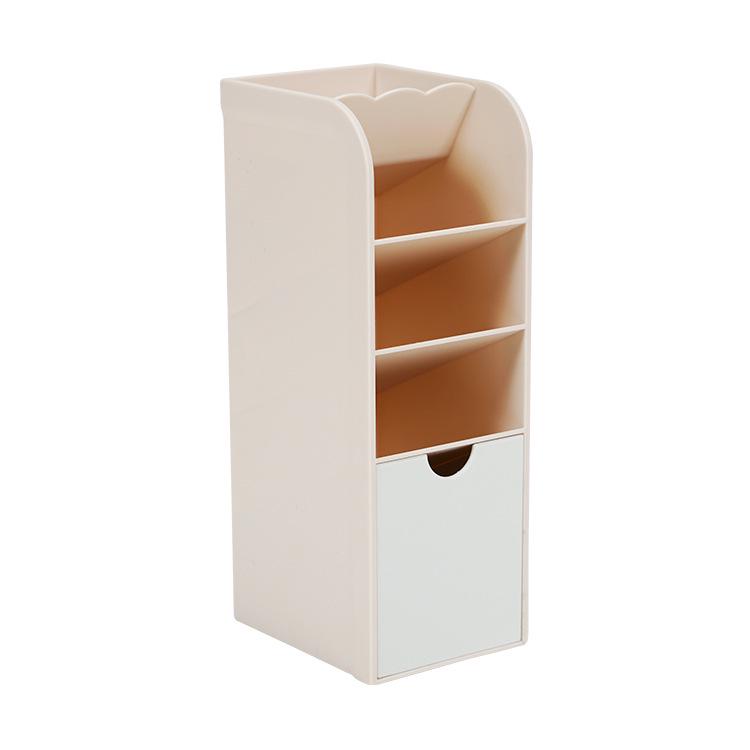 Children s Angled Plastic Pen Holder & Makeup Brush Organizer, Transparent Multi-Compartment. 7.2x9.1x20.5 cm