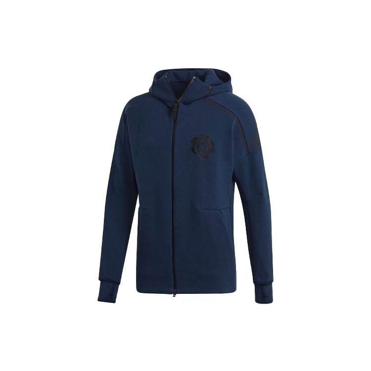 adidas Basketball Sports Hooded Jacket Navy Blue Men s DY3235 S