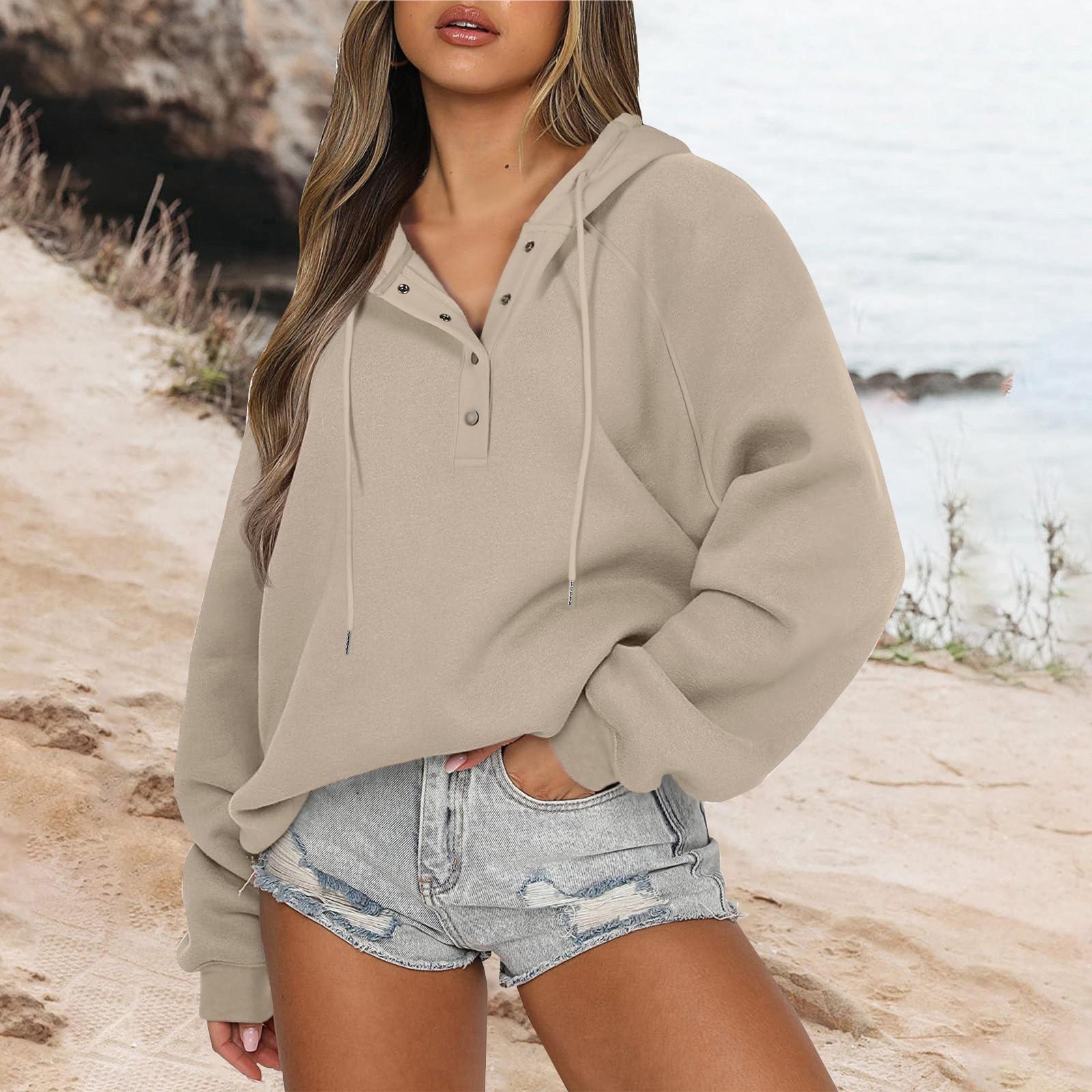 

Женская мода свободная повседневная повседневная толстовка с длинным рукавом Хэллоуин улыбка принт толстовка топ L хаки