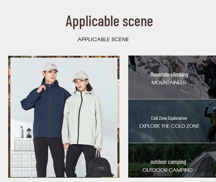 Personalized Windproof 3-in-1 Jacket: Solid Color, Custom Logo, Unisex Design, Thick Workwear