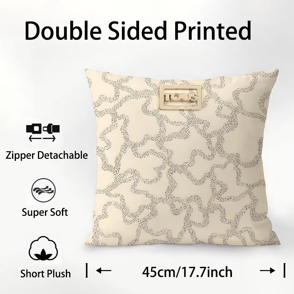 CRAFTED WITLOVE T-tous Pillow Case Plush Fabric Soft Double Sided Print Sofa Cushion Cover Throw Pillow Covers