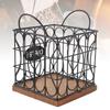 Coffee Pod Holder Organizer Large Capacity Metal Storage Basket with Wooden Base for Kitchen Countertop Office Coffee Bar