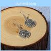 Metal Pendant Earrings With Floral Shape And Elegant Finish For Birthday And Holiday Gifts