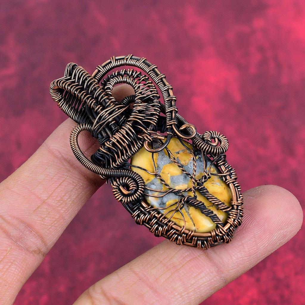 Tree of life maligano jasper pendant copper wire wrapped pendant gemstone copper jewelry latest design pendant wedding gift handmade jewelry