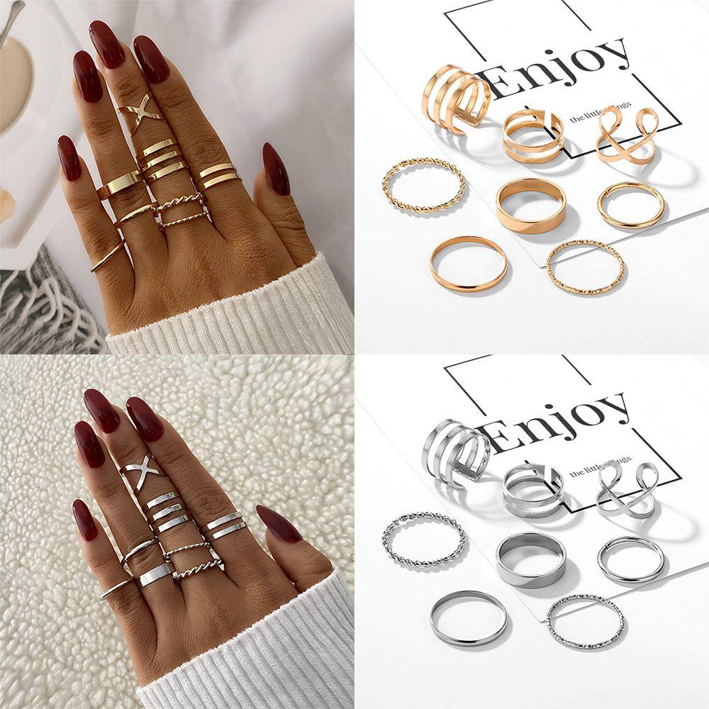 

Очаровательные винтажные женские кольца на костяшки пальцев, аксессуары для рук, ювелирные изделия на палец, набор колец в форме сердца