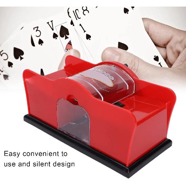Dioche 1‑2 Deck Manual Card Shuffler for Blackjack, , Poker; Quiet, Easy to Use Manual Card Mixer, Hand Cranked, Casino Equipment Card Shuffling