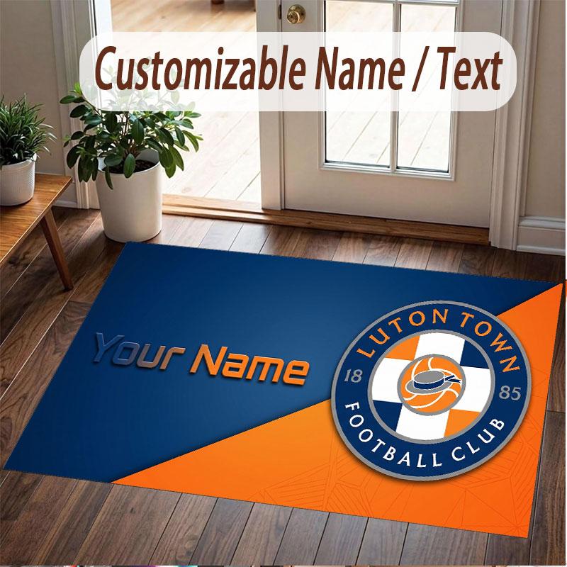 Custom Rug Luton Town Pattern Print Name Text Soft Non‑Slip Floor Carpet for Home Indoor Decoration