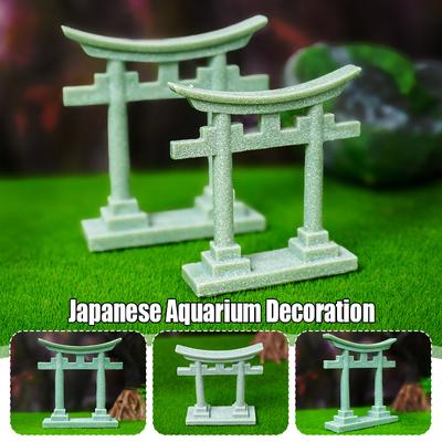 4 Adet Mini Japon Torii Kapı Minyatür Heykeli Bonsai Süsü Taklit Taş Akvaryum Balık Tankı Peyzaj Dekoru İçin