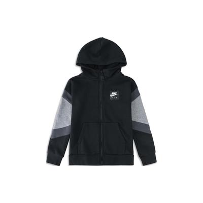 Chaqueta con cremallera completa de corte regular con capucha para niños Negro CD7291