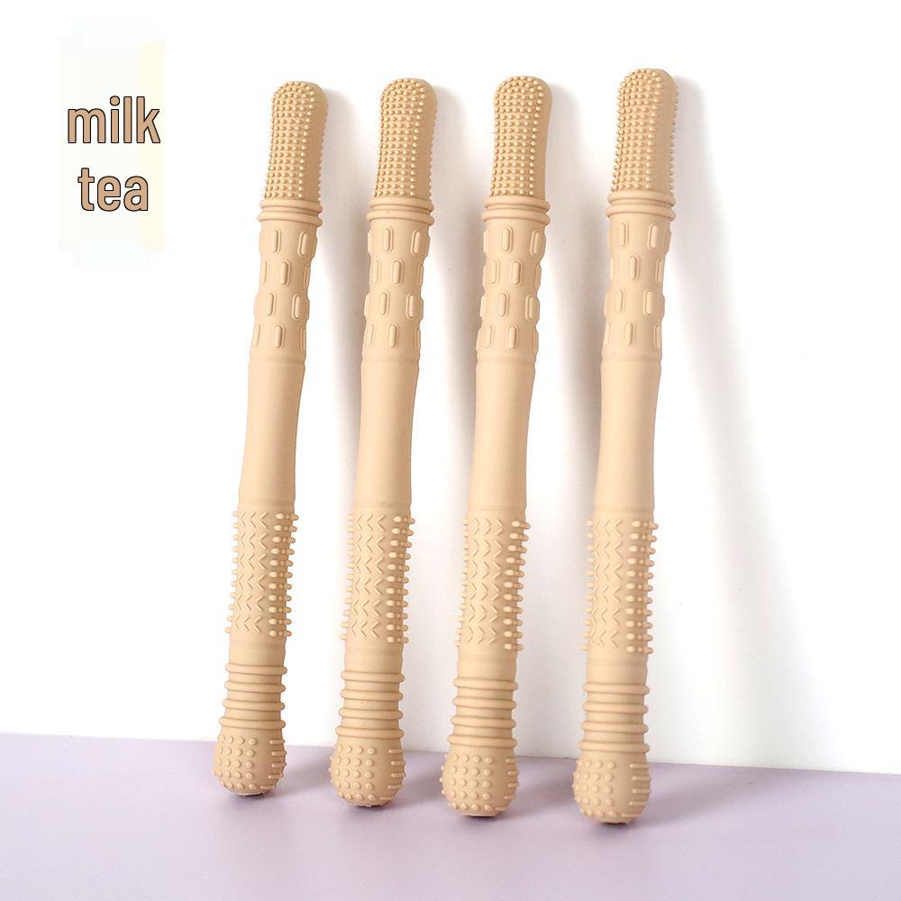 Silicone Baby Teething Tube: Boilable, Anti-Biting, Oral Stage Teether.