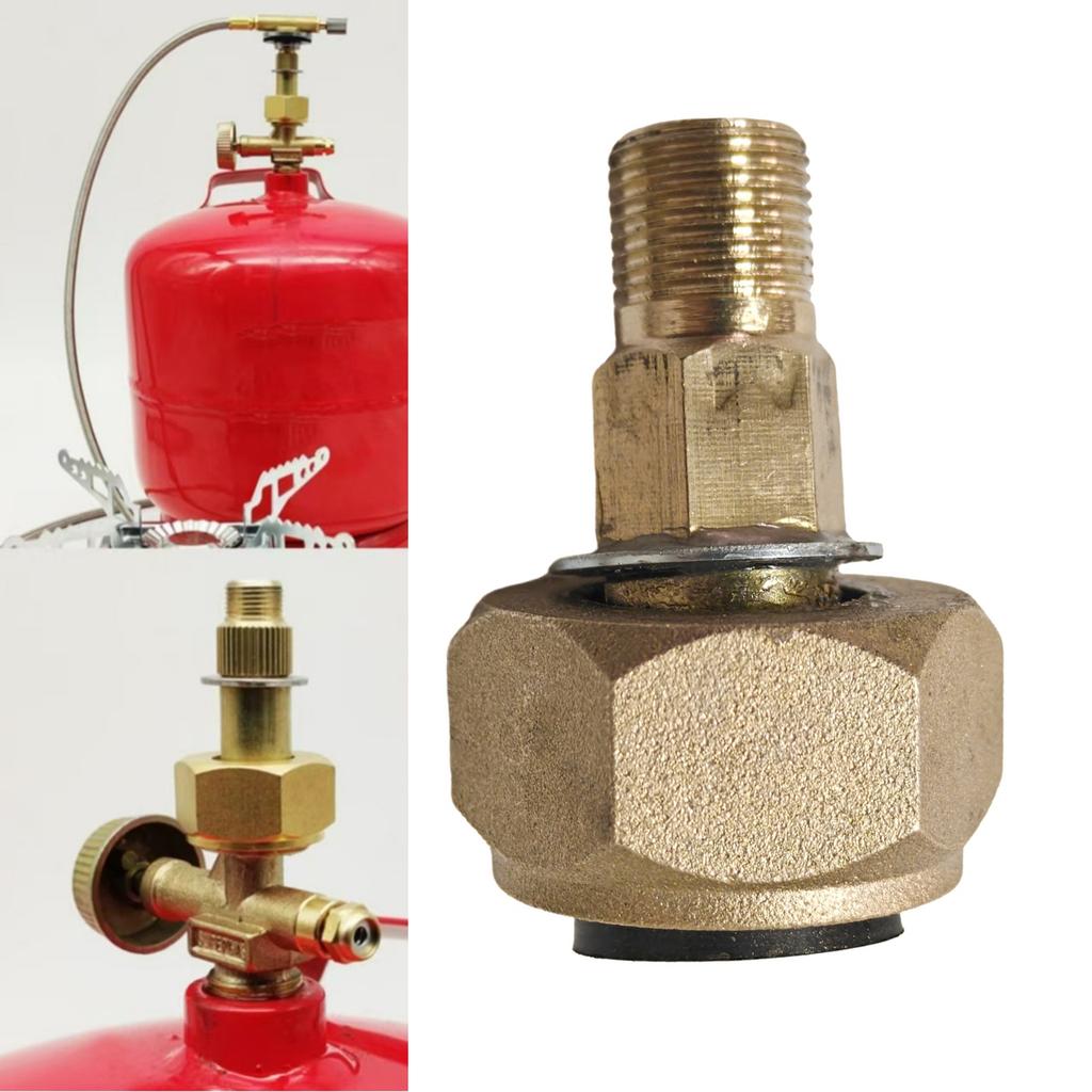Camping Gas Stove Converter Copper Outdoor Stove Connector Tank Adapter Practical Gas Furnace Conversion Head Enduring