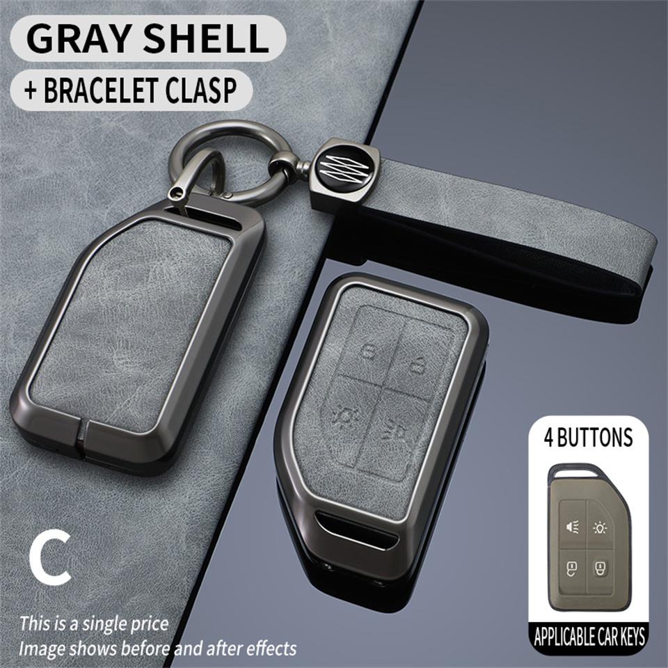 

2 4 кнопки металлический кожаный автомобильный дистанционный ключ чехол оболочка брелок для Volvo fh16 rc FM EVRO 6 fh грузовик полуприцеп аксессуары стиль