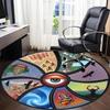 1pc Wheel Print Chair Carpet for Office, , Non-slip carpet, Very suitable for offices, farmhouses,Outdoor carpet yy251120052