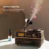 Vintage Bronzen Grammofoon Diffuser, Bluetooth Speaker Luchtbevochtiger, 7 Kleuren Licht Afstandsbediening Timer Aroma Mistmaker