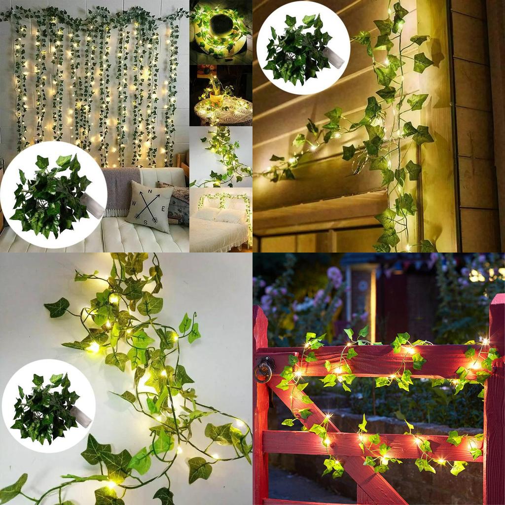 Vibrant Solar Powered Led Ivy String Lights With Lifelike Green Leaves For Cozy Outdoor Spaces