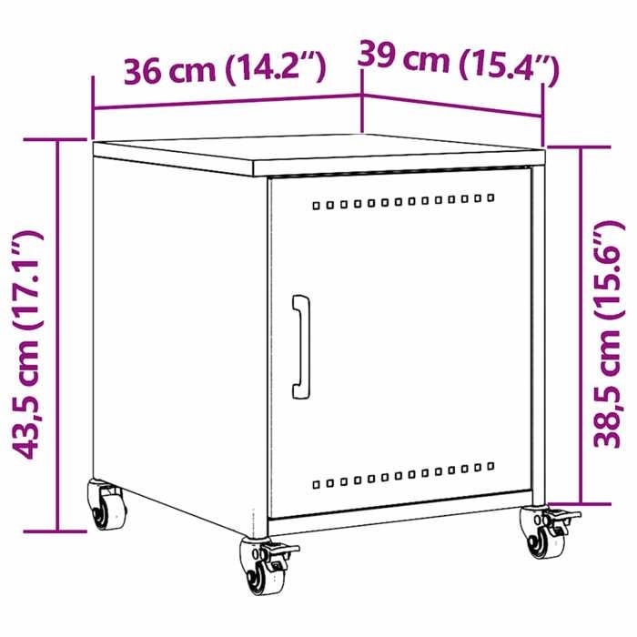 VidaXL Bedside Table Black 36x39x43.5 Cm Steel, Cabinet, Side Cabinet, Phone Stand, Nightstand, Furniture 846614