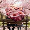 1pc Butterfly Flowers Automatic Open/Close Umbrella Compact Folding Umbrella with 8-Rib Shaft for Women/Men, Portable Travel Umbrella,1181S