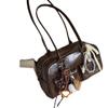 Korean Brown Retro Women's Large Capacity Bowling Shoulder Bag