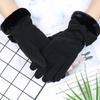 Winter Warm Gloves for Women with Velvet Waterproof Windproof Outdoor Cycling Touchscreen Butterfly Knot Cotton Gloves