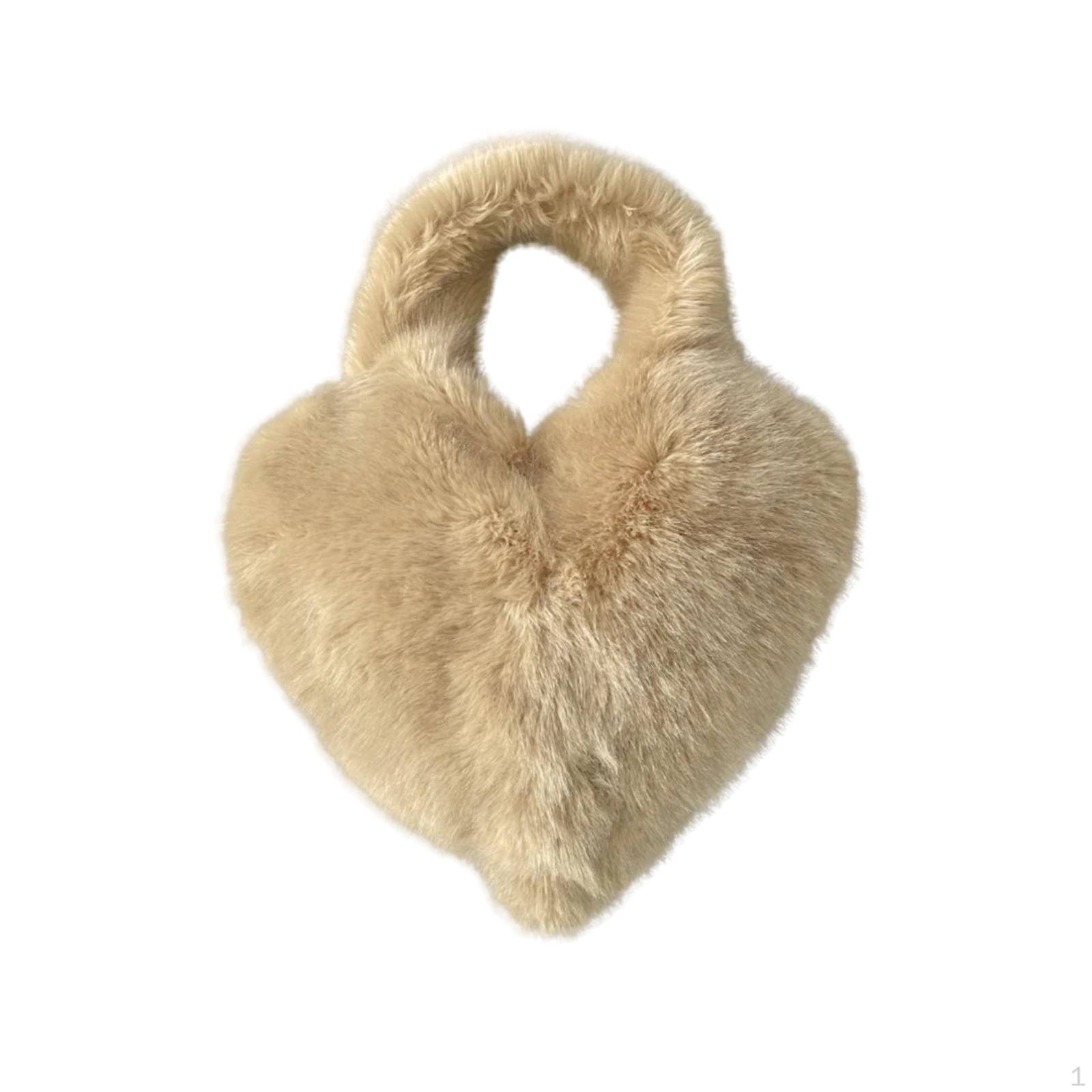 

Плюшевая женская сумка для ежедневных путешествий на сцену для выступлений на осень и зиму Khaki Short Handbag