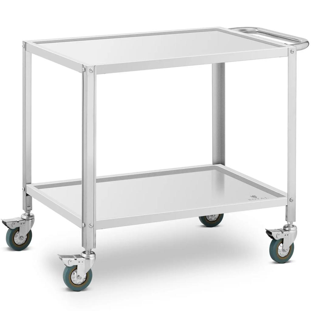 Catering serving trolley, 2 shelves, 80 x 57 cm, up to 100 kg