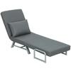 Single Bed Armchair 3 in 1 Folding Sofa Bed with Adjustable Backrest and Cushion for Living Room Bedroom 73x78x81 cm Grey