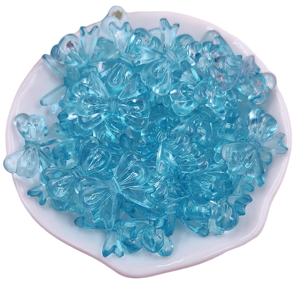 Kreatives Zubehör 15*19mm 20 Stück Mehrfarbig Transparent Schleife Acryl Perlen Perlen DIY Handgemachter Schmuck Ohrringe Zubehör Schmuck Material