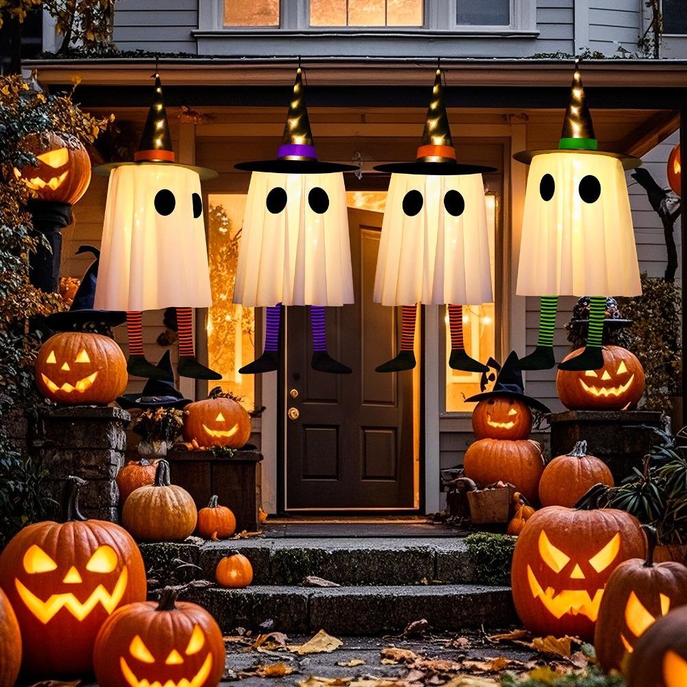 Floating Halloween Hanging Ghost Flashing Halloween Hanging Ornament  Outdoor