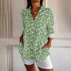 Damen Hemd mit Knöpfen Langarmhemden für Damen Druckgrafik Bluse Top