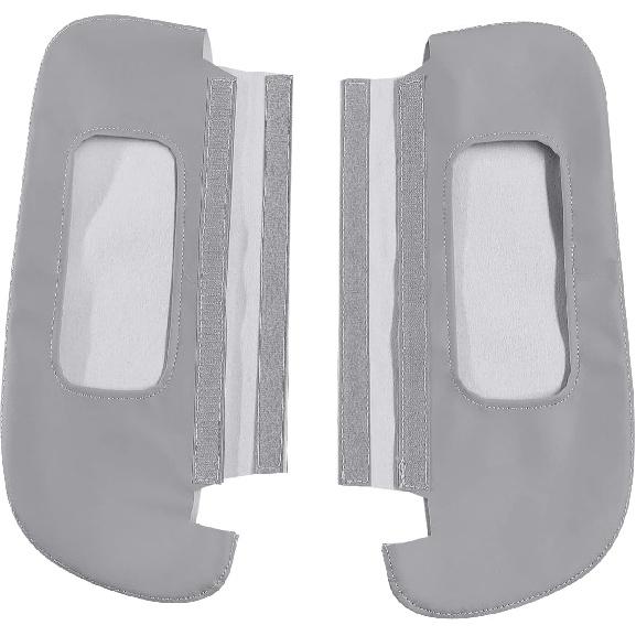 Sun Visor Cover, Replacement Gray Leather Cover Skin Compatible with Dodge RAM 1500 2500 1994-2001