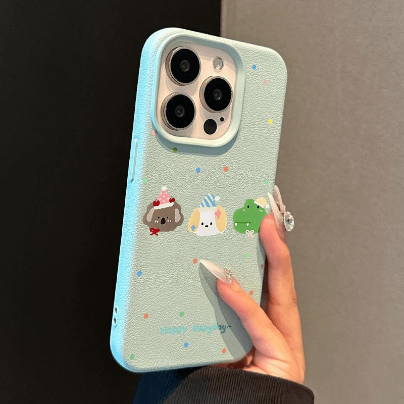 

Cartoon Animals for Apple 16 Promax Phone Case 12 Silicone for IPhone 13 Large Hole Anti-fall 11/15 For Apple X