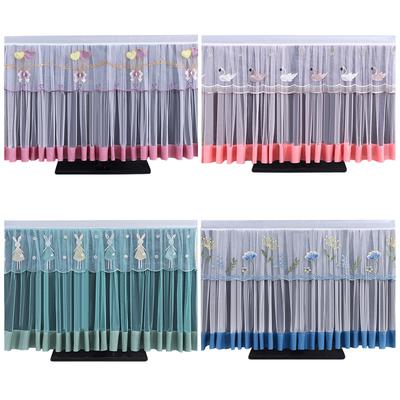 1PC Embroidery Without Removing Cover Protector Cover TV Dust Cover Television Dust-proof Cover Lace