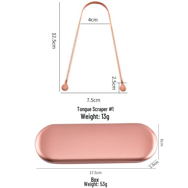 Pure Copper Tongue Scraper and Cleaner – Portable Tongue Brush Tool for Effective Oral Hygiene