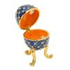 Egg Shaped Trinket Box Zinc Alloy Hinged Jewelry Ring Holder Collectible Figurine Boxes with Golden