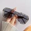 Double Beam Connected Sunshade Full Frame Sunglasses High-end Retro Large Frame Glasses UV Protection