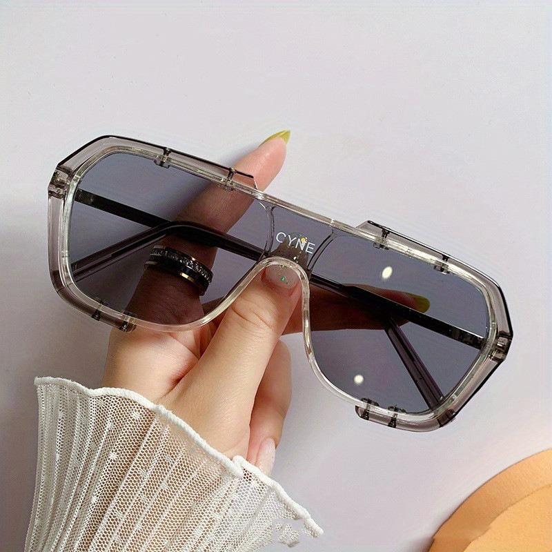 Double Beam Connected Sunshade Full Frame Sunglasses High-end Retro Large Frame Glasses UV Protection