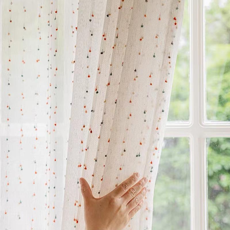 Cremefarbene Leinenmischung Transparente Vorhänge für Schlafzimmer und Wohnzimmer