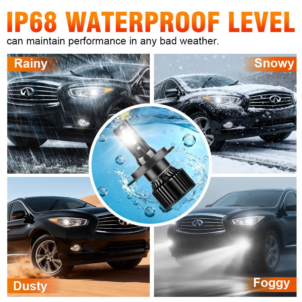 H4 High Low Beam TOP Best LED Auto Bulbs Canbus Led Headlight CSP 3570 Chips 6000K Car Headlight High Lumen 30000LM 12V Bulbs
