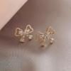 925 Sterling Silver Bow Ear Studs for Women - Trendy 2024 Ice Flower Earrings, Personalized Fashion Statement