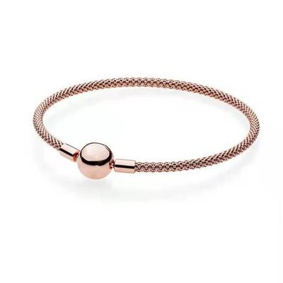 New 925 Sterling Silver Moment Silk Mesh Braided Bracelet Charm Bracelet Fit Original Charm Beads DIY Making Women's Jewelry