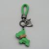 1PC Mini French Bulldog Keychain - Leather & Braided Rope Anti-lost Puppy Pendant, Cute Auto Car Key Accessory