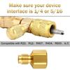 Small Ball Valves Core Extractor Kit Includes Brass Adapters Sealing Washers for R410A R22 32 Refrigerants Ports Use