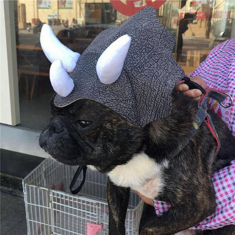 ABBP-2X Pet Triceratops Dog Dinosaur Hat Pet Cat Dog Hat Pet Transformation Cap Pet Headgear Costume Dog Hat Cap