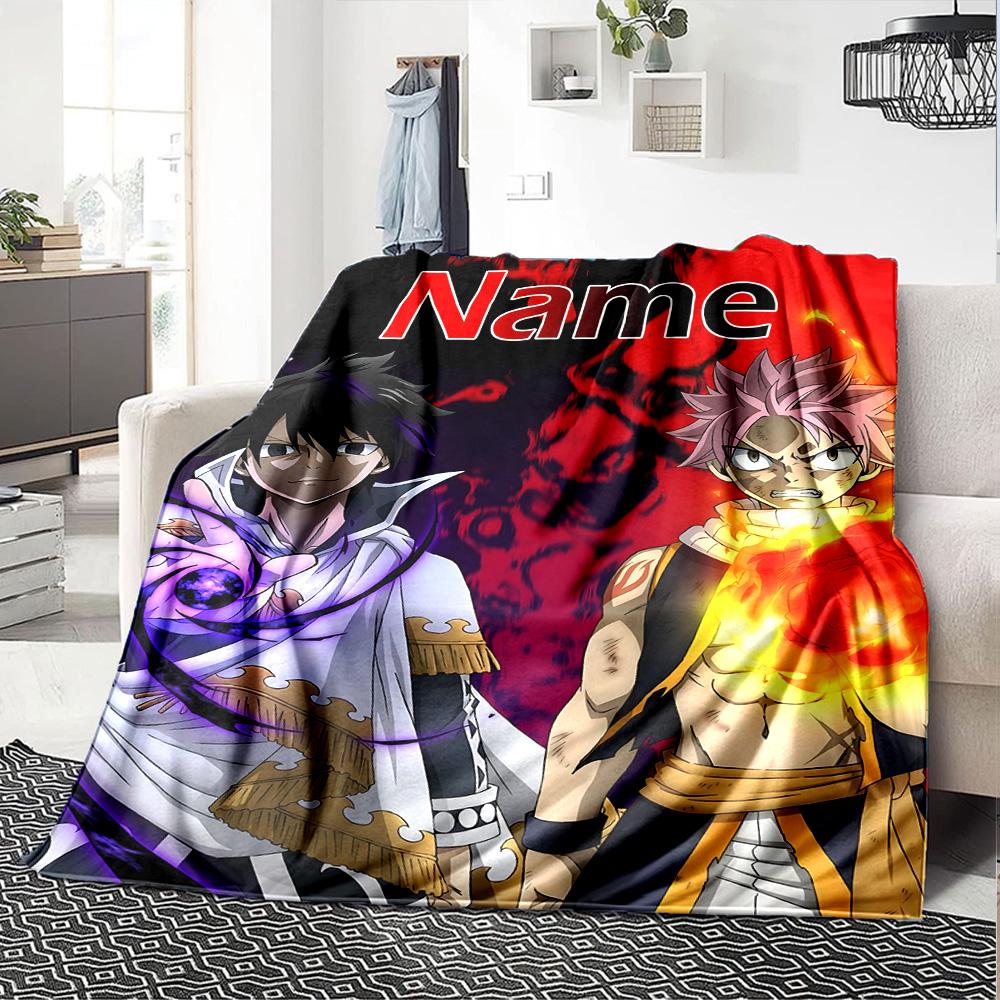 Customizable Fairy Tail2 Throw Blanket – Personalized Name, All-Season Cozy Snug Blanket, Machine Washable, Personalized Blanket