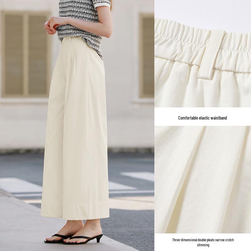 Xiangying Women's High-Waist Straight Wide-Leg Suit Pants