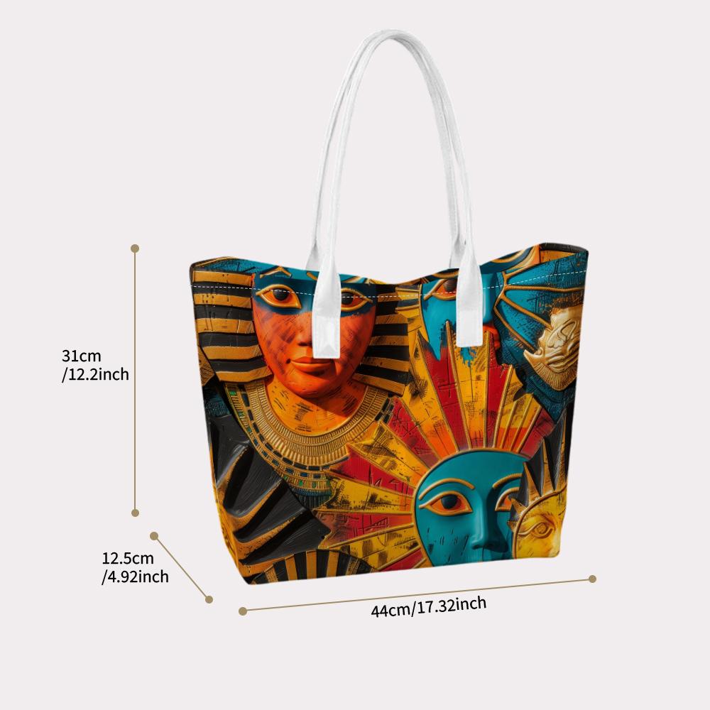 Vintage Egyptian Style Tote Bag for Daily Use Lightweight Fashionable Shopping Handbag
