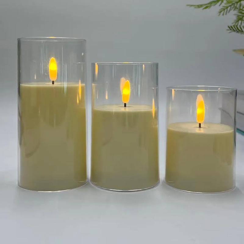 LED Acrylic Candle Light with Remote Control for Romantic Atmosphere and Birthday Party Decoration