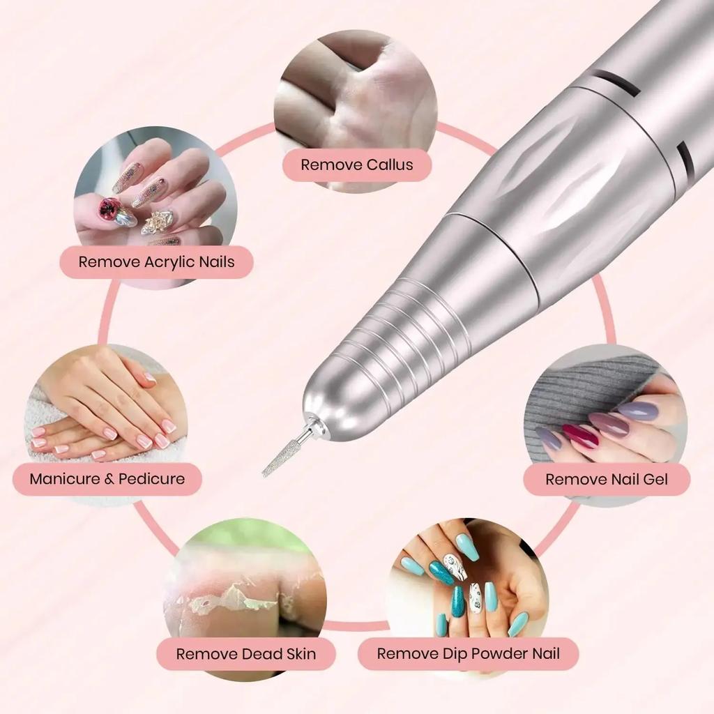 45000RPM Rechargeable Nail Drill Manicure Machine Professional Nail Drill With LCD Display Portable Cordless Drill Set Nail Art